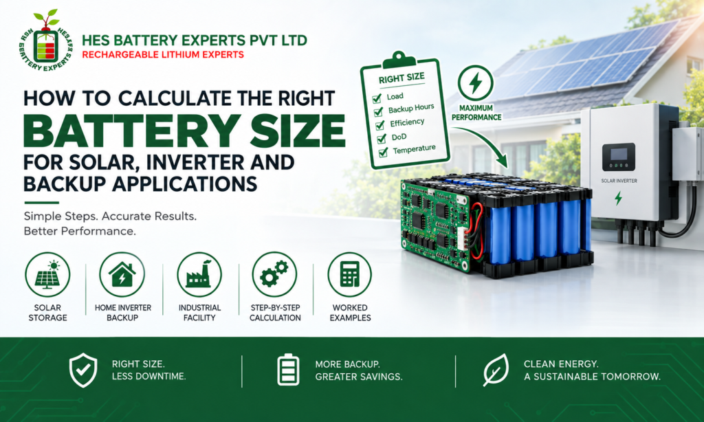 Lithium ion battery for inverter sizing and backup calculation