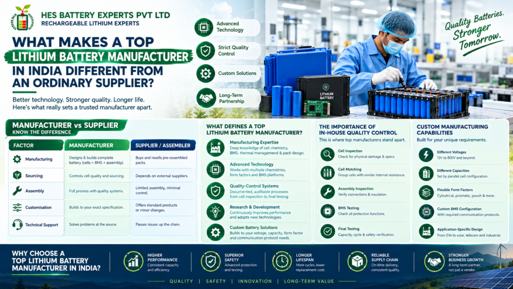 Top Lithium Battery Manufacturer in India: Key Differences